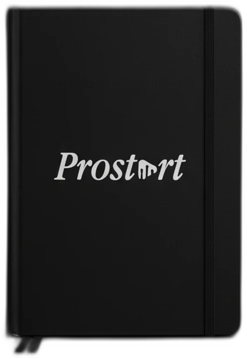 Moleskine preto com a marca Prostart